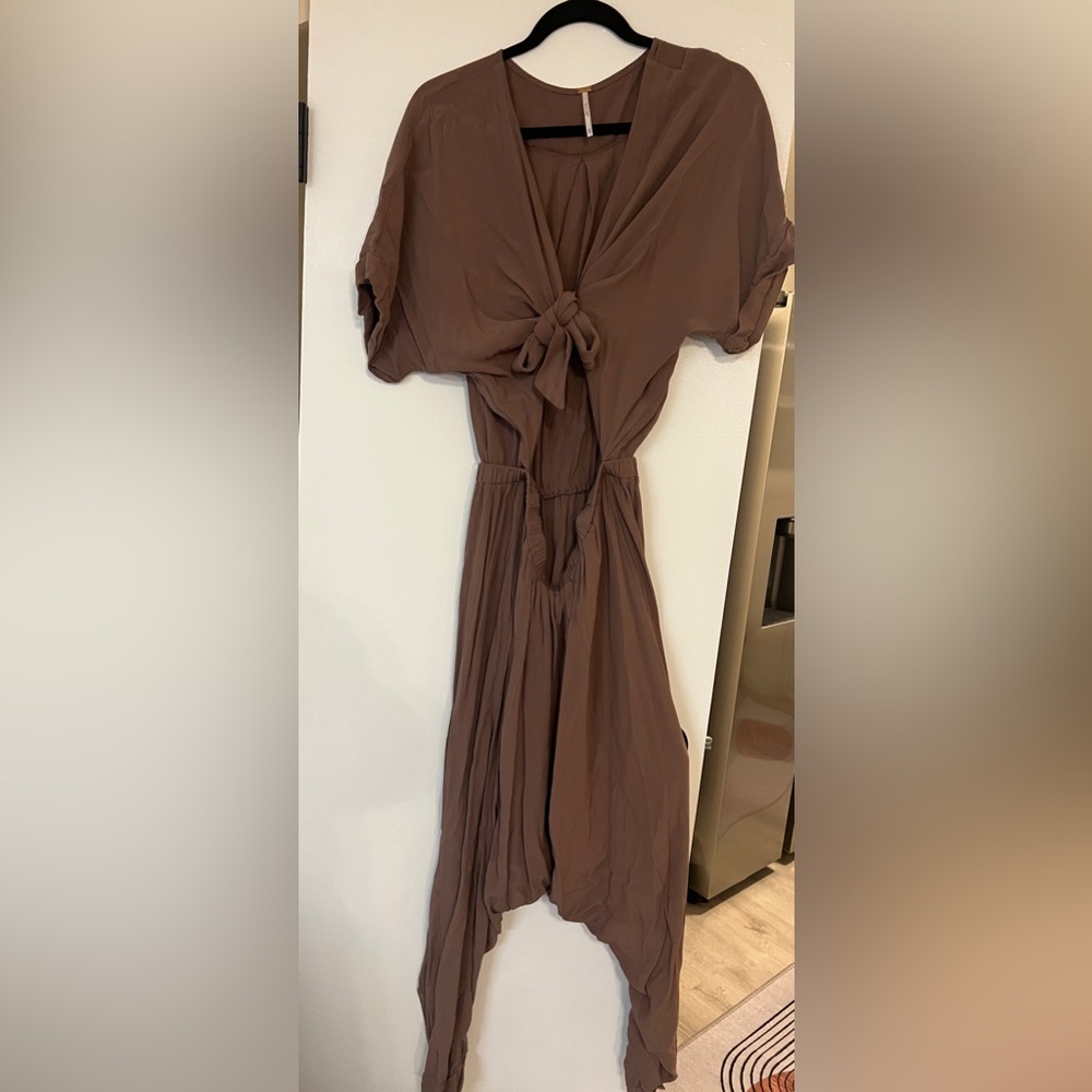 Free people soft purple jumpsuit with Aladdin style bottoms